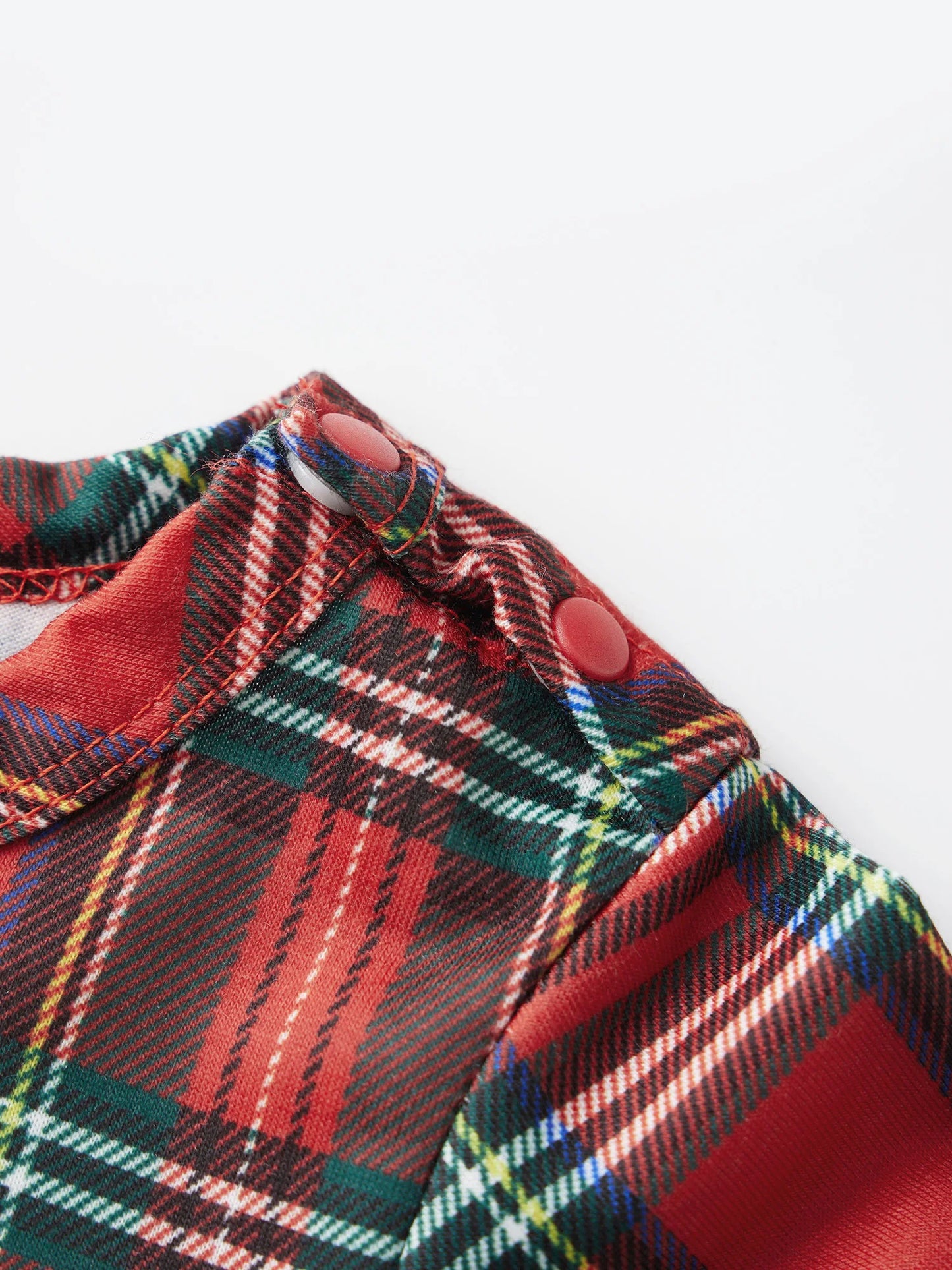 Family Christmas Pajamas Matching Plaid Tops and Elastic Waist Pants Baby Romper Loungewear