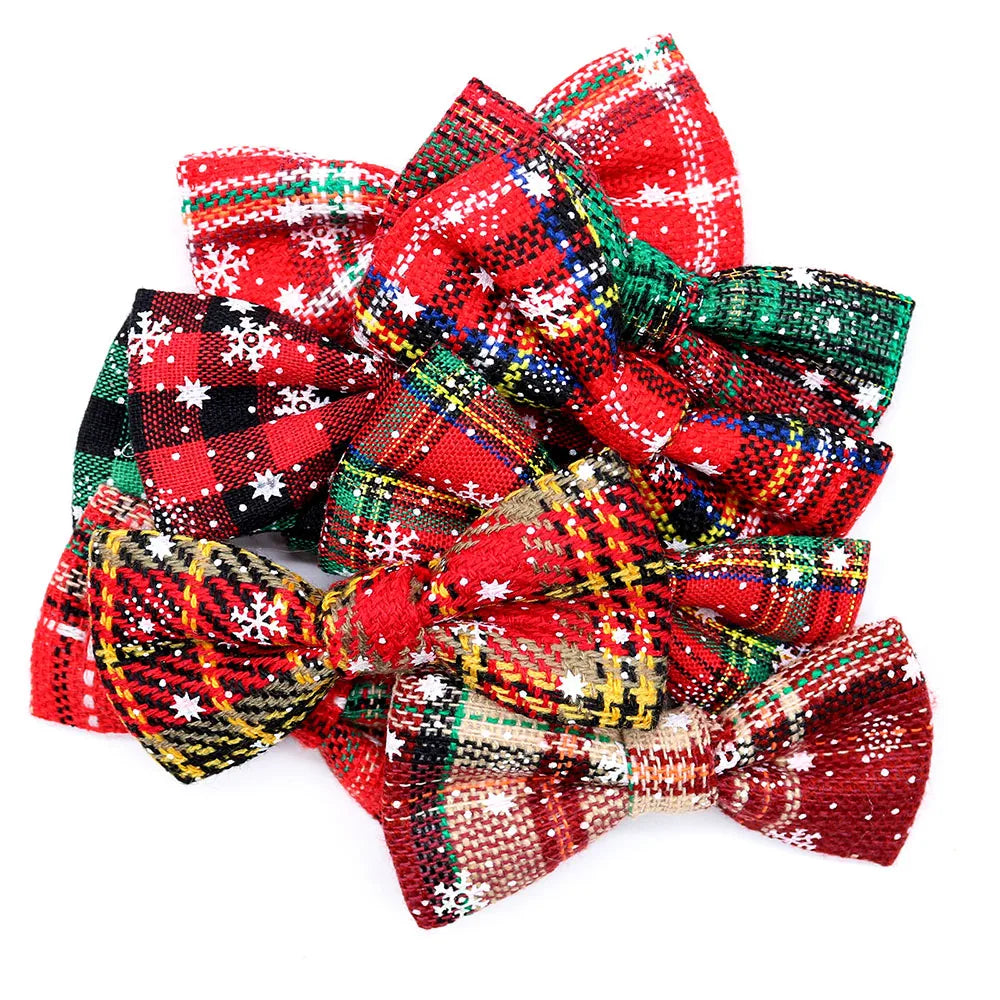 50PCS Christmas Dog Bows Removable Small Dogs Collar Pets Dogs Bow Tie Dog Christmas Accessories Pet Supplies Small Dog Bowties