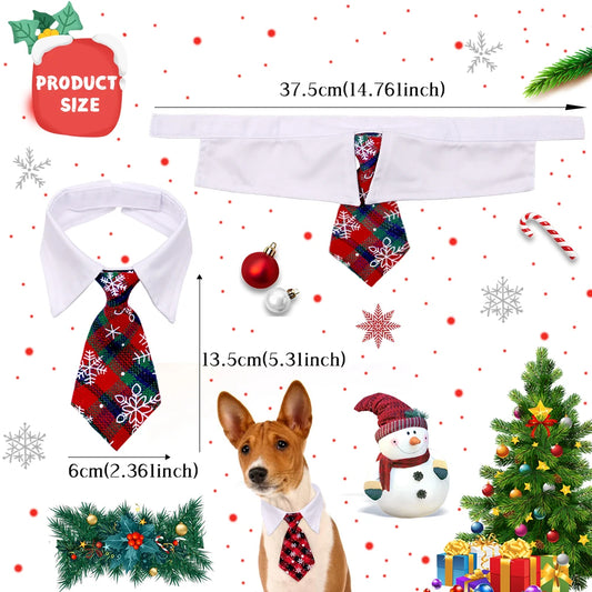 1PC Christmas Neckties For Dogs Winter Classical Plaid Adjustable Dog Collars Pet Dog Grooming Accessories Puppy Bowties