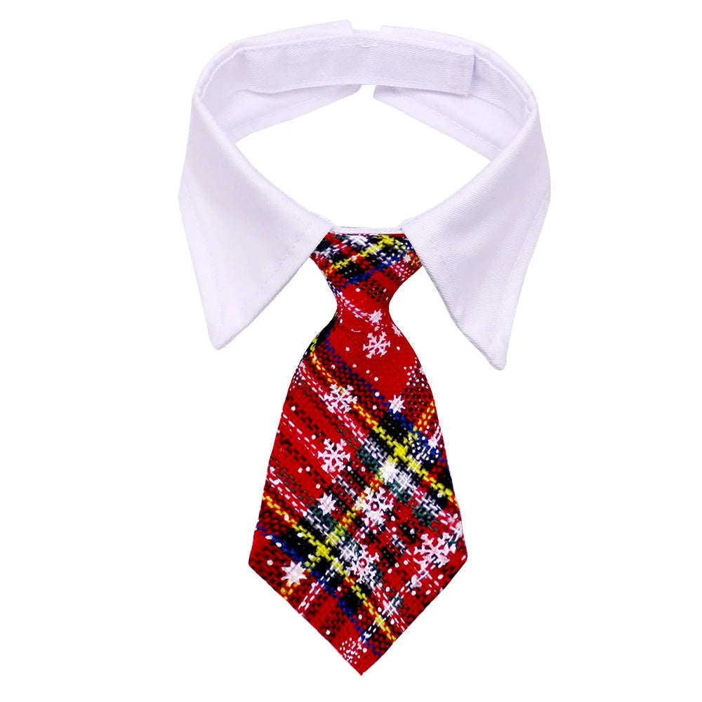 1PC Christmas Neckties For Dogs Winter Classical Plaid Adjustable Dog Collars Pet Dog Grooming Accessories Puppy Bowties