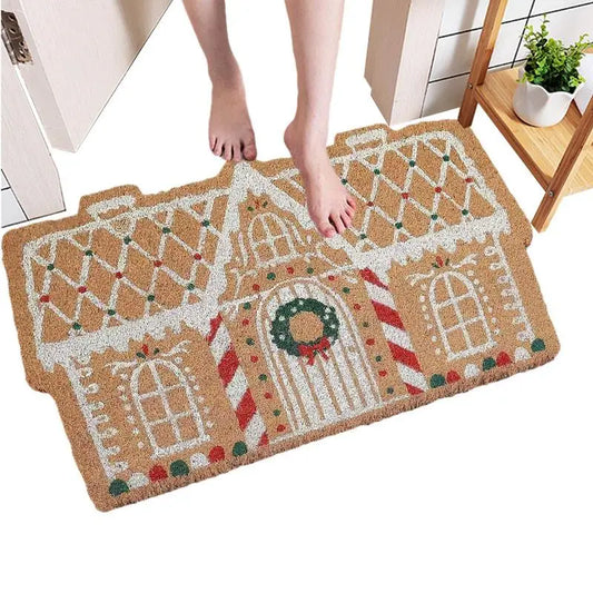Christmas Door Mat Outdoor Indoor Floor Mat Holiday Decorations Non-Slip Winter Mat for Home Kitchen Bathroom Christmas Decor