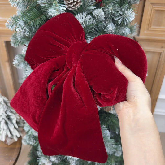 1/3pcs Large Red Velvet Christmas Bow Ornaments Xmas Tree Bowknot Hanging Pendant for Holiday New Year Party Gifts Decoration