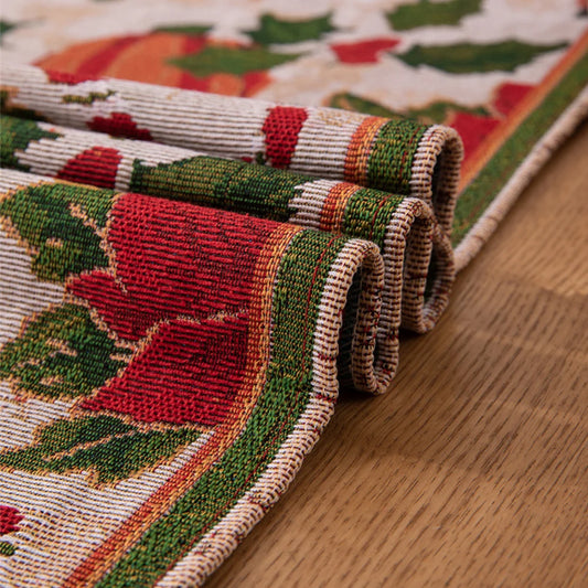 Christmas Table Runner Soft Durable Seasonal Winter Xmas Holiday Kitchen Dining Table Decoration for Indoor Outdoor Home Party