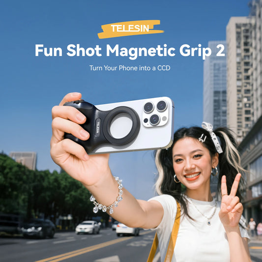 TELESIN Magnetic Phone Camera Shoot Hand Grip Phone Holder Shooting Aid Remote Control Handle for Iphone HUAWEI SAMSUNG Phone