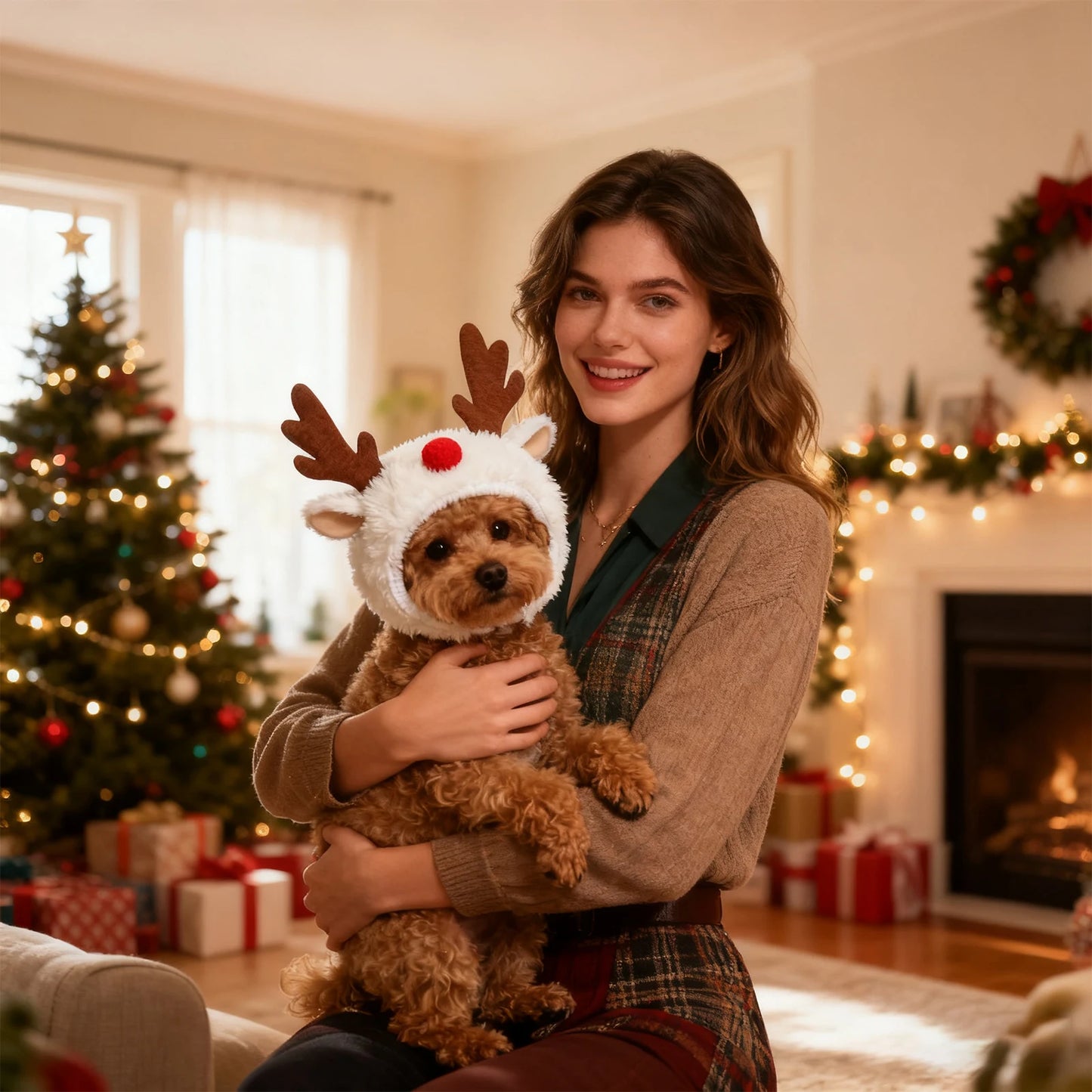 Christmas Pet Hat Small Medium Cats Dogs Xmas Pet Headwear Autumn Winter Christmas Hat Holiday Costume Accessories Pet Supplies