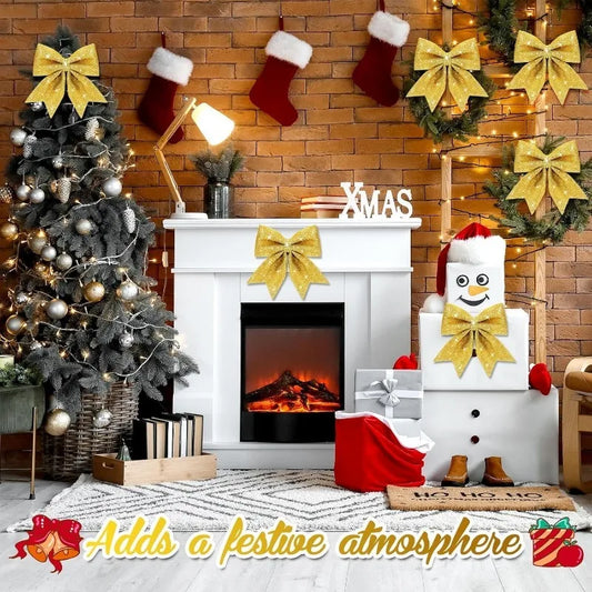 25cm Christmas Bow Hanging Decoration Xmas Tree Ornaments Party Home Room Decor New Year 2025 Gift Box Navidad Christmas Supplie