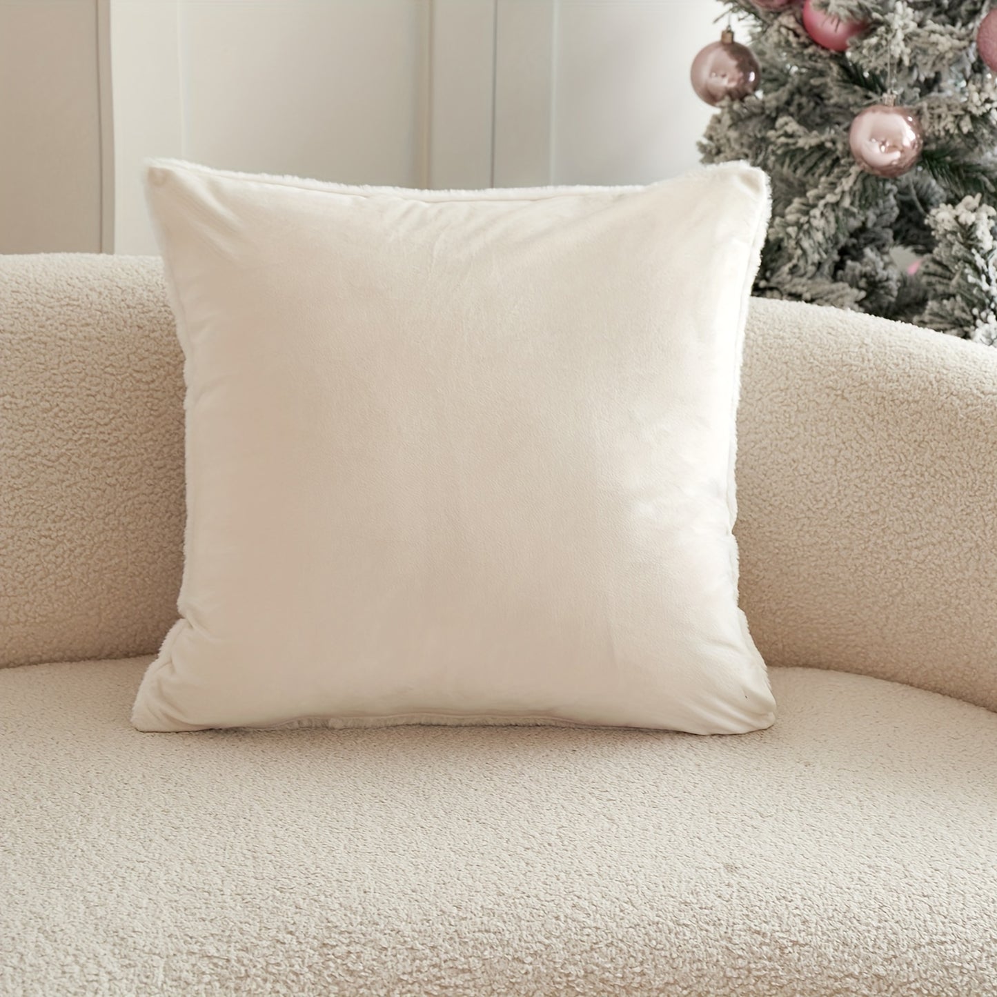 Christmas Tree Embroidered Pillowcase – Gold & Silver Holiday Décor (Cover Only)