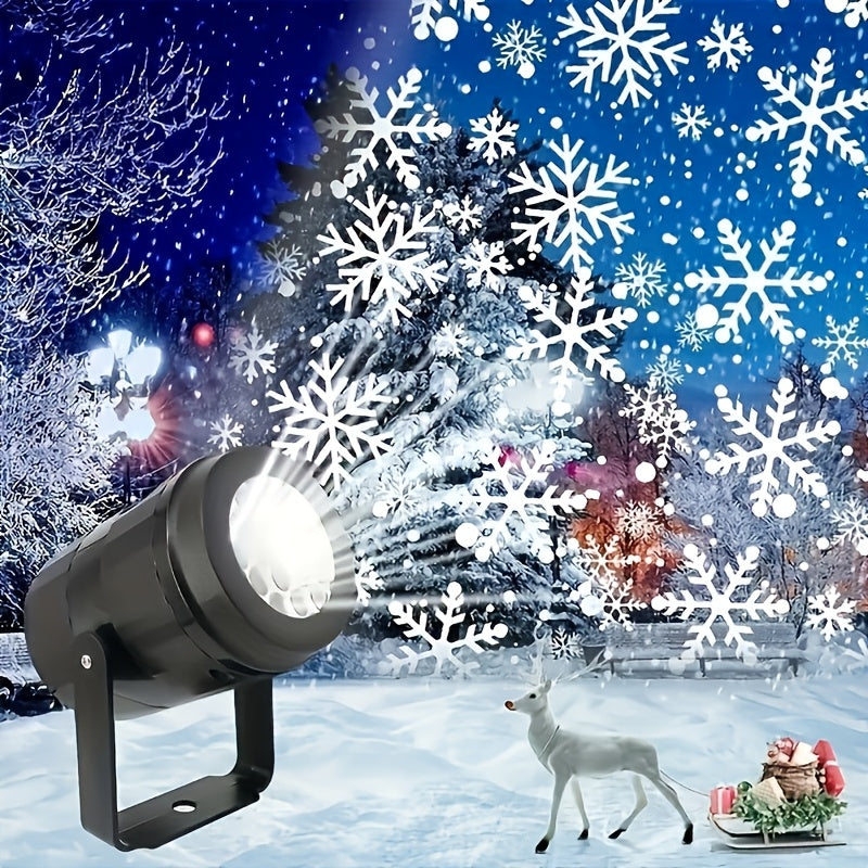 LED Snowflake Projector Light – USB Powered Rotating Christmas Snowflake Light