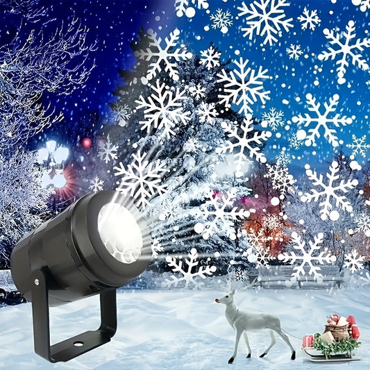 LED Snowflake Projector Light – USB Powered Rotating Christmas Snowflake Light