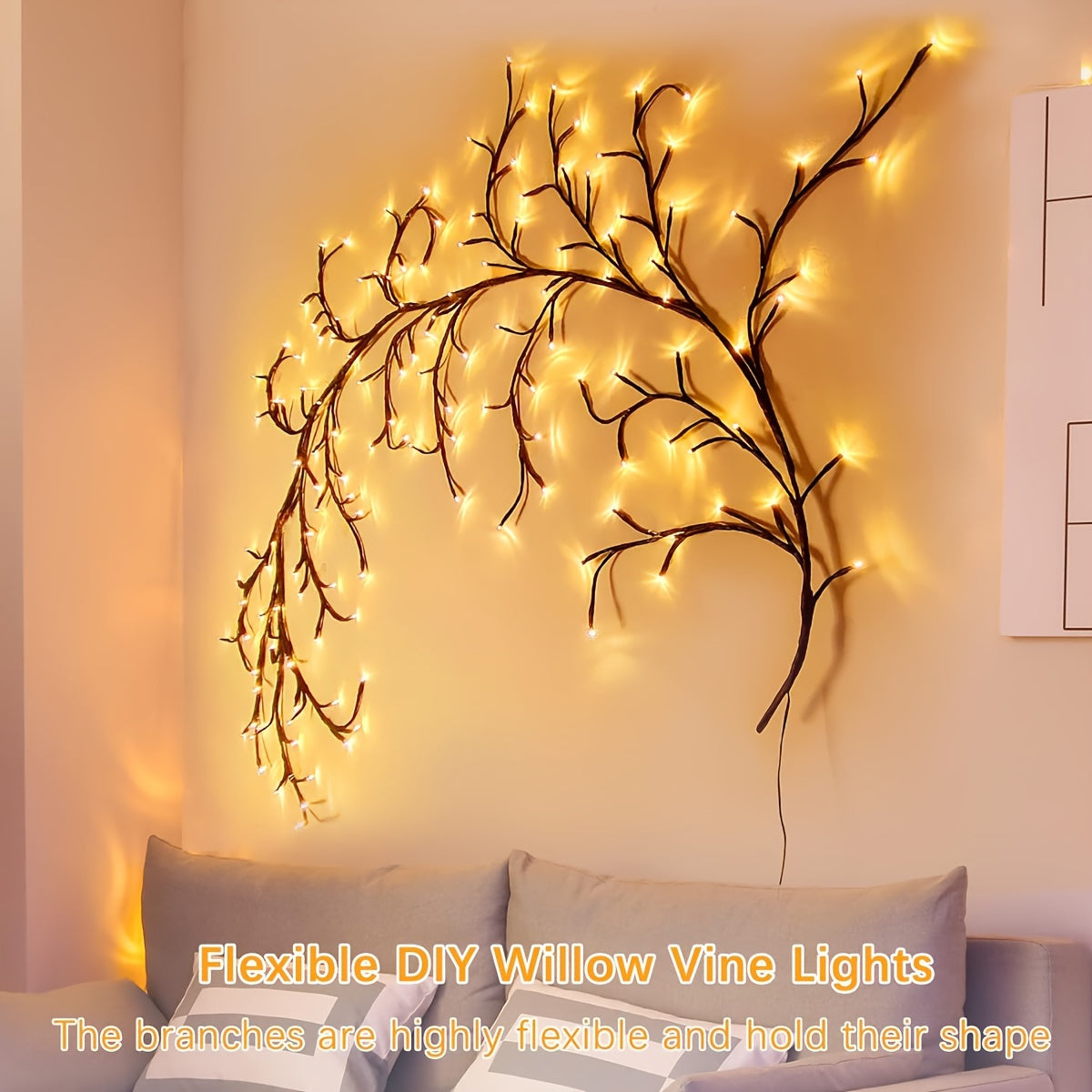 Bendable Willow Vine Tree Light – 72/96 LED White Birch Decorative Light