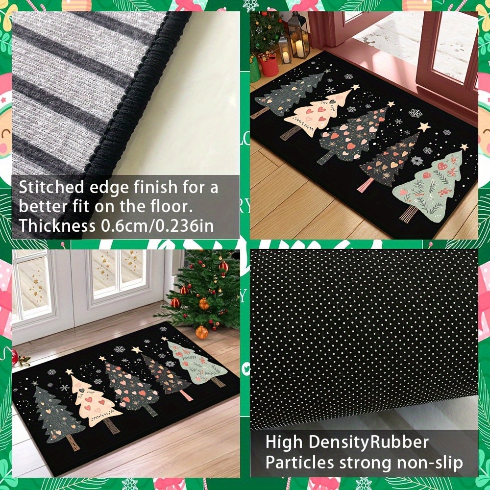 Christmas Tree Welcome Doormat – Non-Slip, Washable Holiday Floor Mat