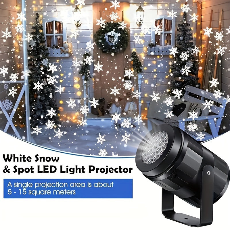 LED Snowflake Projector Light – USB Powered Rotating Christmas Snowflake Light