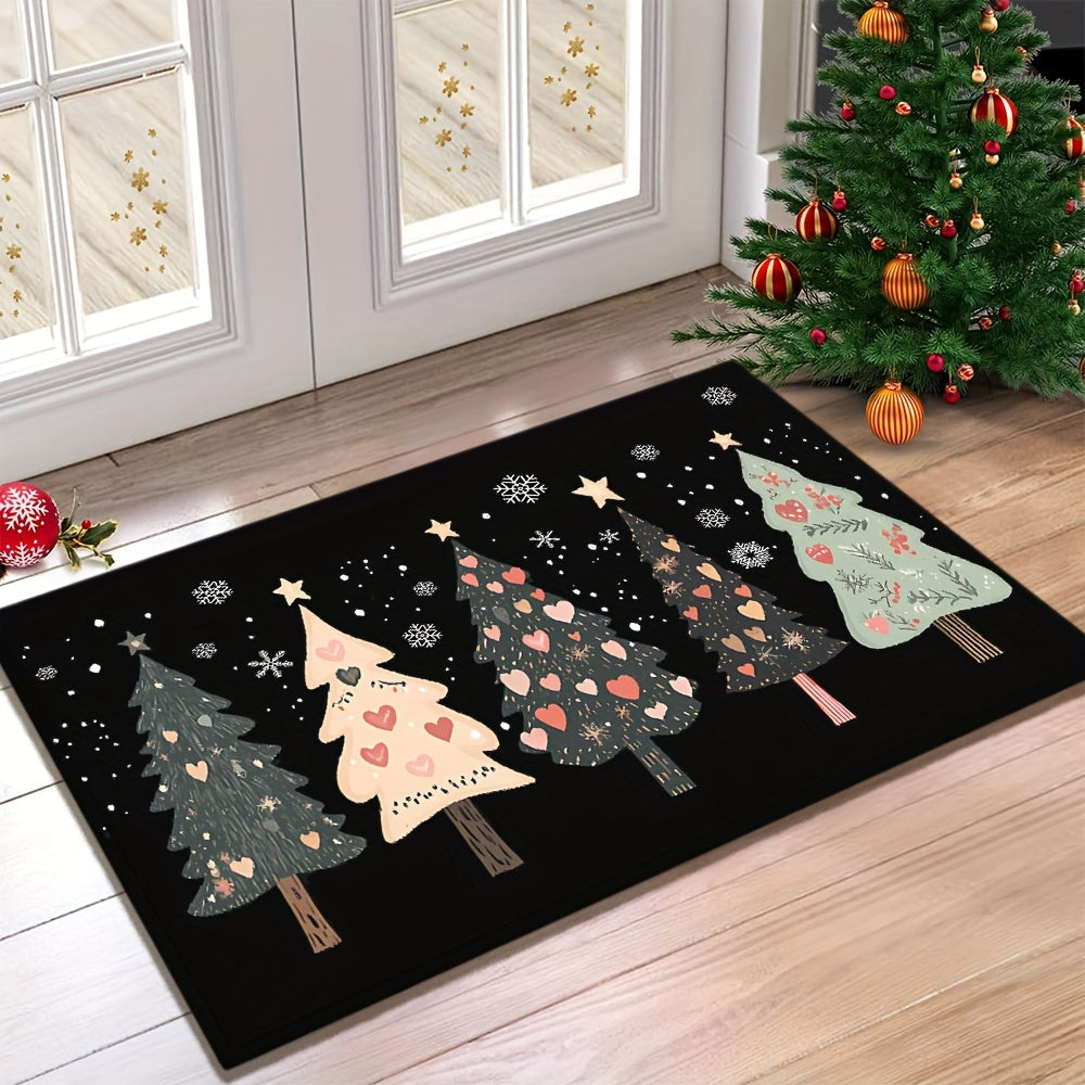 Christmas Tree Welcome Doormat – Non-Slip, Washable Holiday Floor Mat
