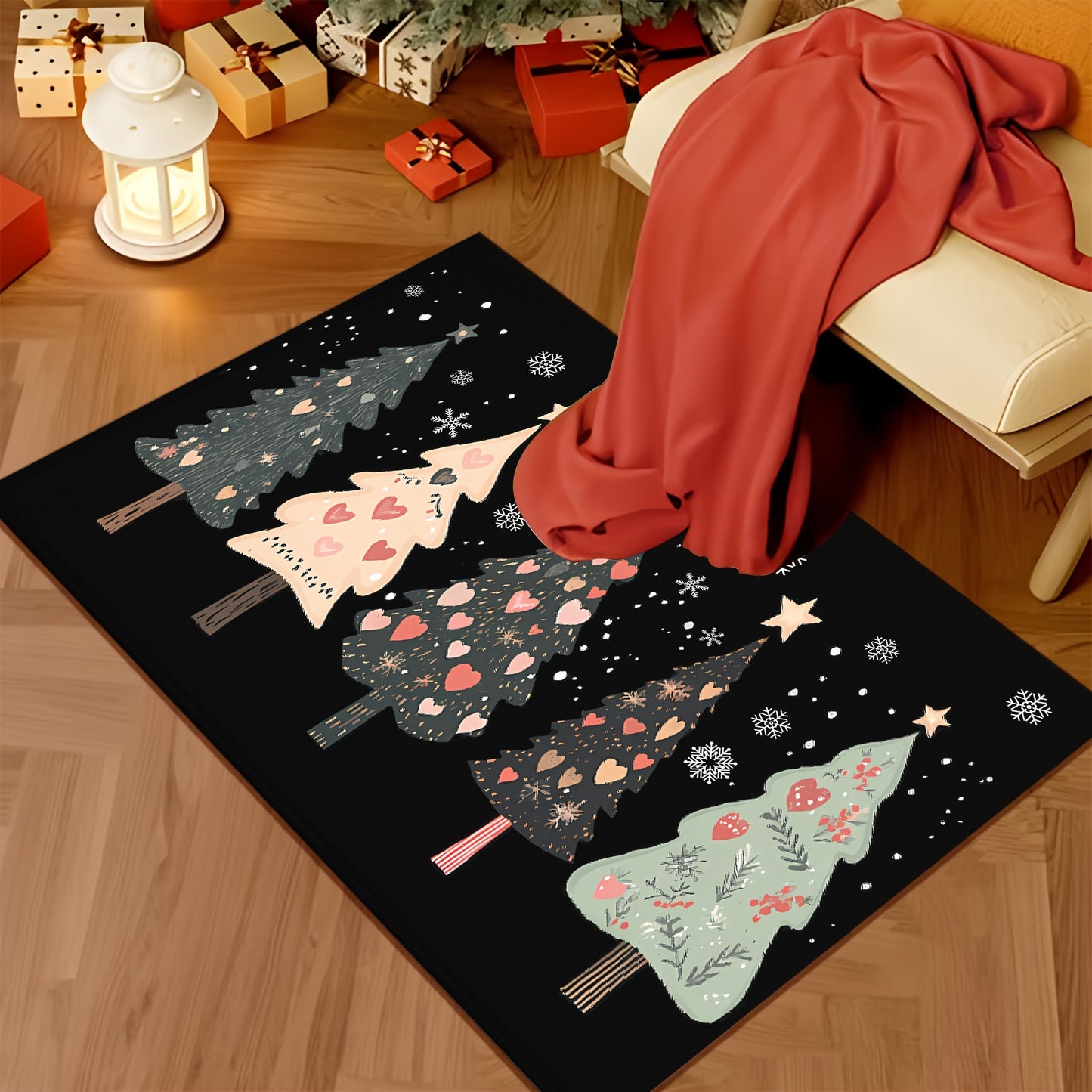 Christmas Tree Welcome Doormat – Non-Slip, Washable Holiday Floor Mat