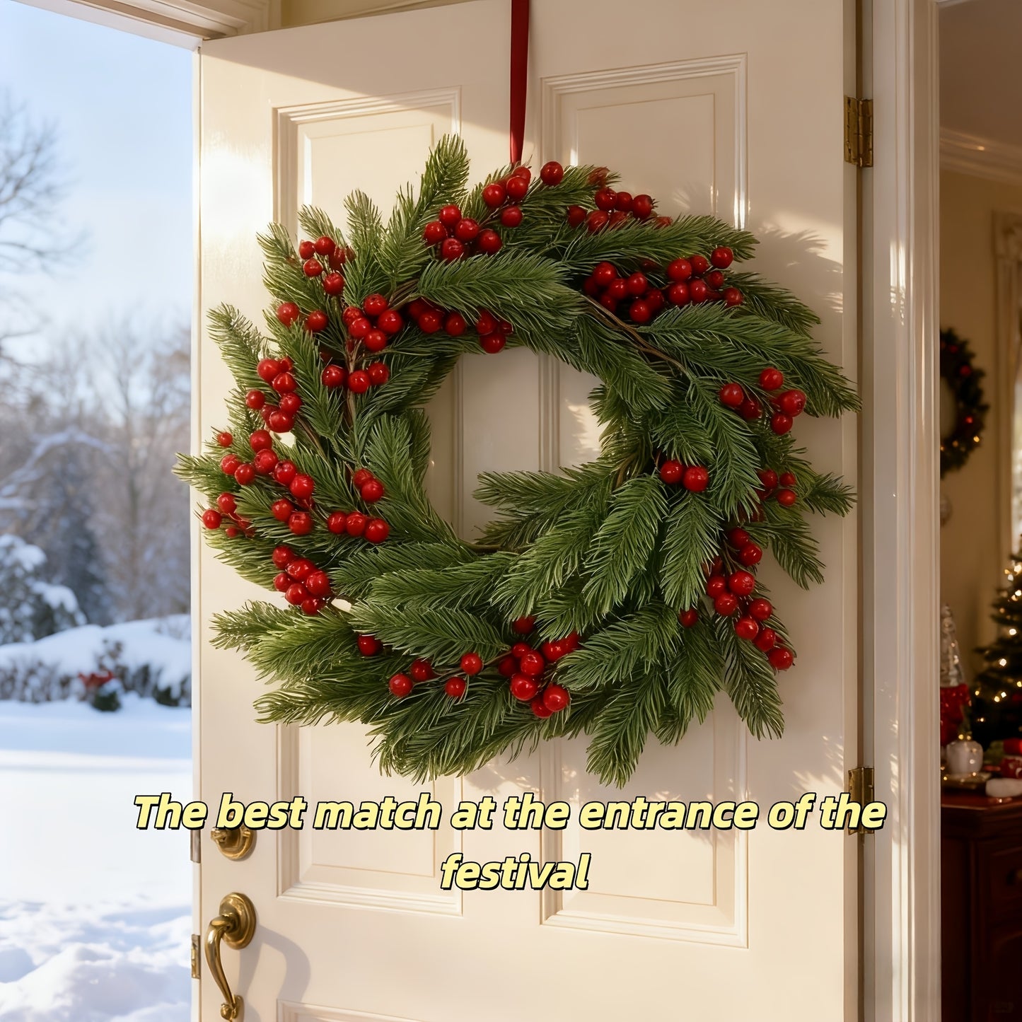 Artificial Red Berry Branches (20 pcs) – Holiday Greenery for Wreaths & Home Décor