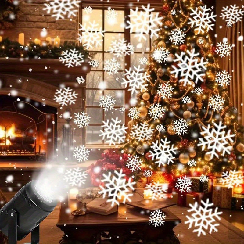 LED Snowflake Projector Light – USB Powered Rotating Christmas Snowflake Light