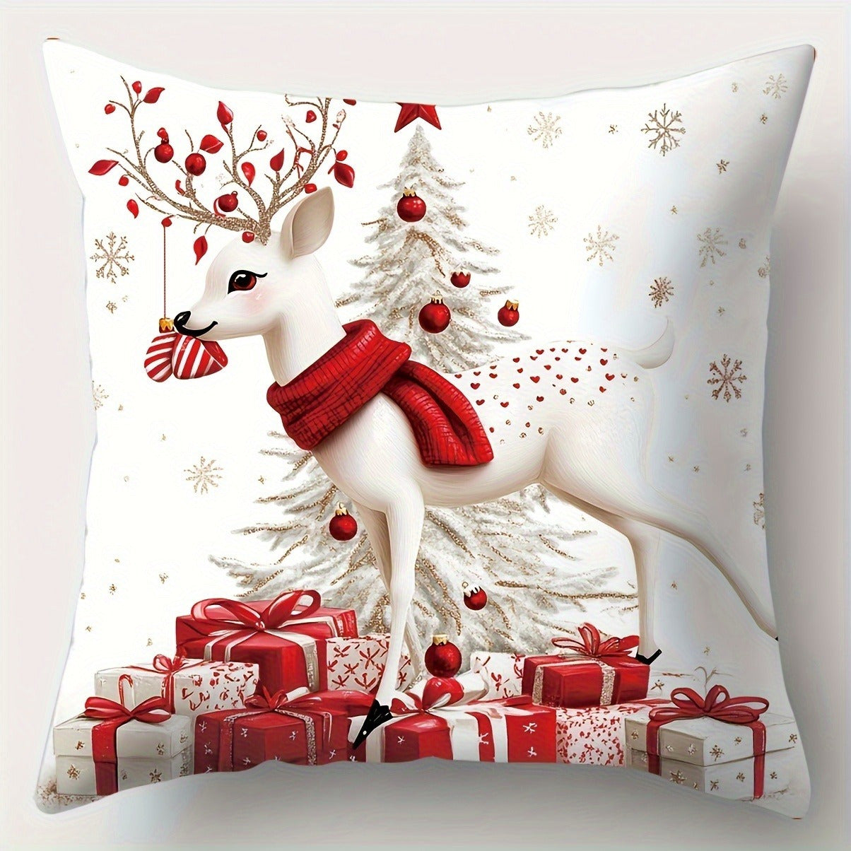 Christmas Pillowcase Set (4 pcs) – Festive Holiday Prints with Zipper