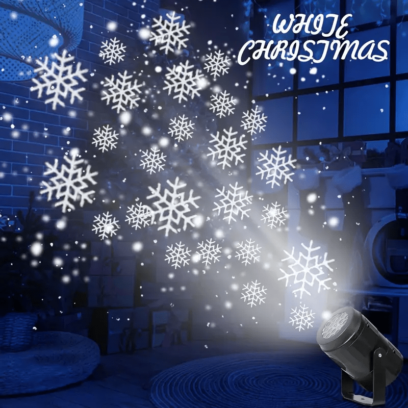 LED Snowflake Projector Light – USB Powered Rotating Christmas Snowflake Light