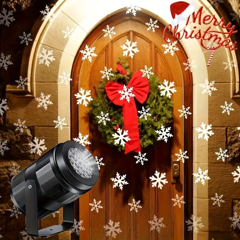 LED Snowflake Projector Light – USB Powered Rotating Christmas Snowflake Light