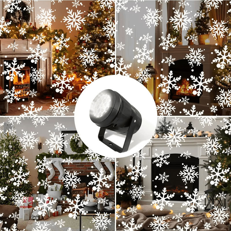 LED Snowflake Projector Light – USB Powered Rotating Christmas Snowflake Light