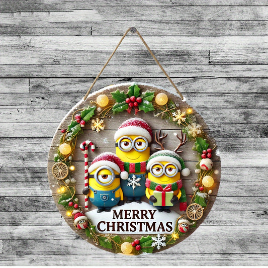 Christmas Wooden Welcome Sign – 20cm Rustic Farmhouse Holiday Décor