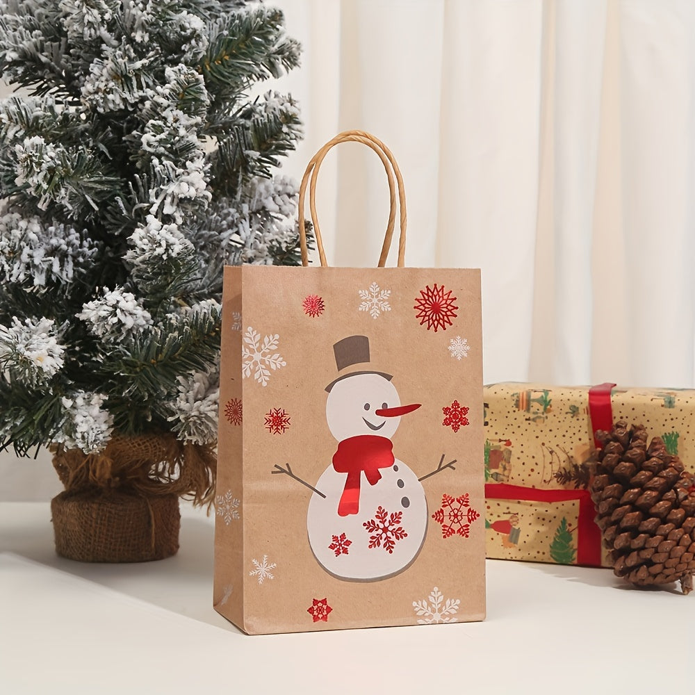 Festive Christmas Paper Gift Bags – Set of 6 Holiday Designsties, and Holidays - Two Sizes Available