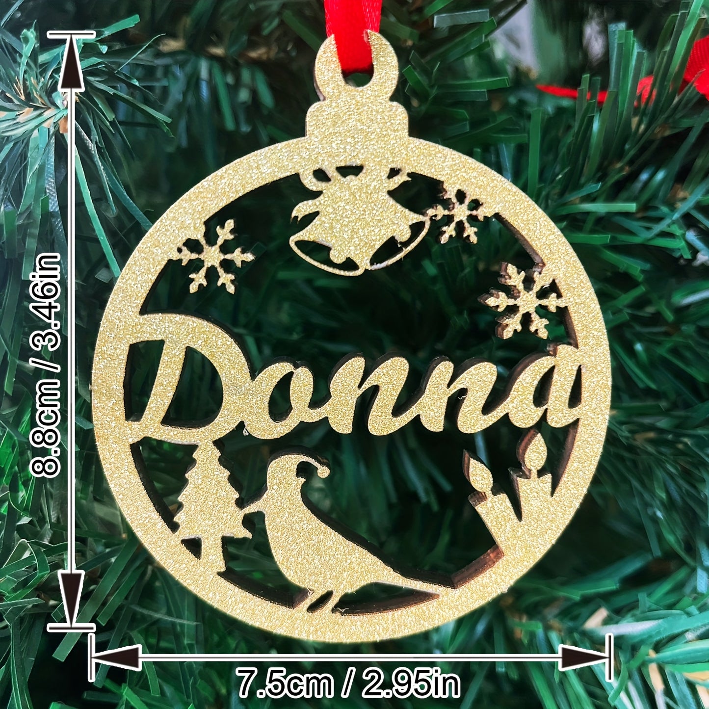 Personalized Christmas Ornament – Snowflake & Paw Print Wooden Keepsake