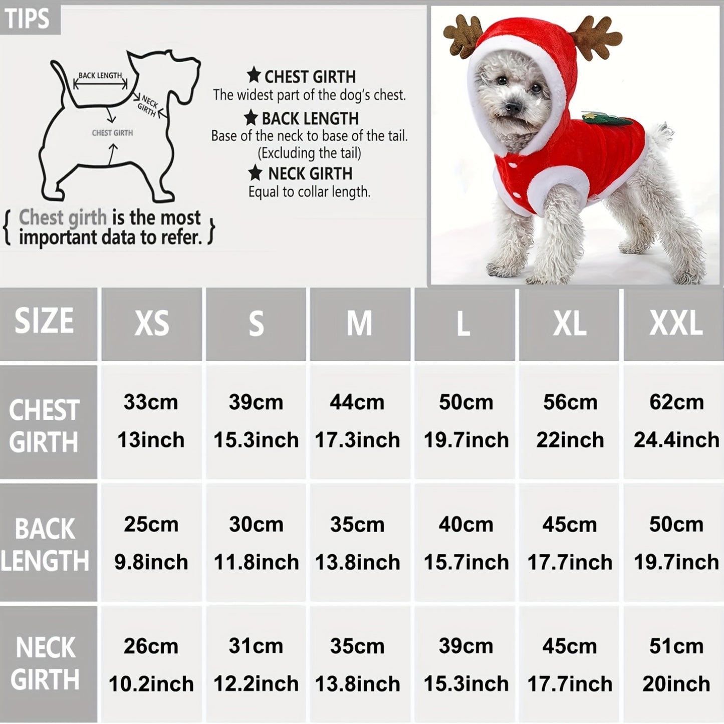 Christmas Dog Costume - Santa Claus & Reindeer Style Winter Hoodies with Buttons | Warm Knit Vests, Pet Cold-Weather Sweater Coats, Onesies for Party Role-Playing Suitable for Small and Medium Dogs & Cats