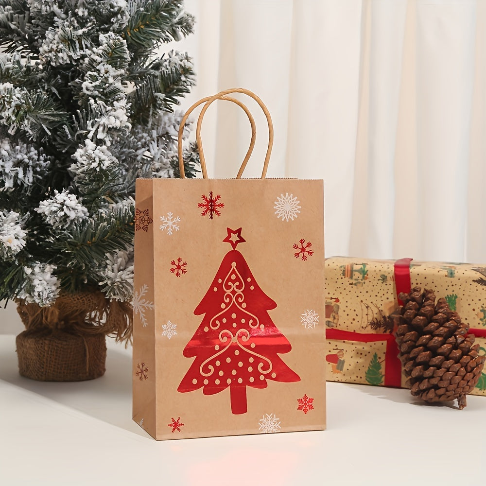 Festive Christmas Paper Gift Bags – Set of 6 Holiday Designsties, and Holidays - Two Sizes Available