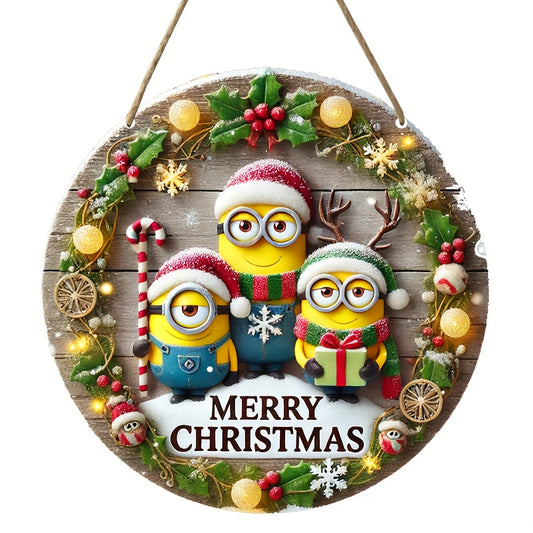 Christmas Wooden Welcome Sign – 20cm Rustic Farmhouse Holiday Décor