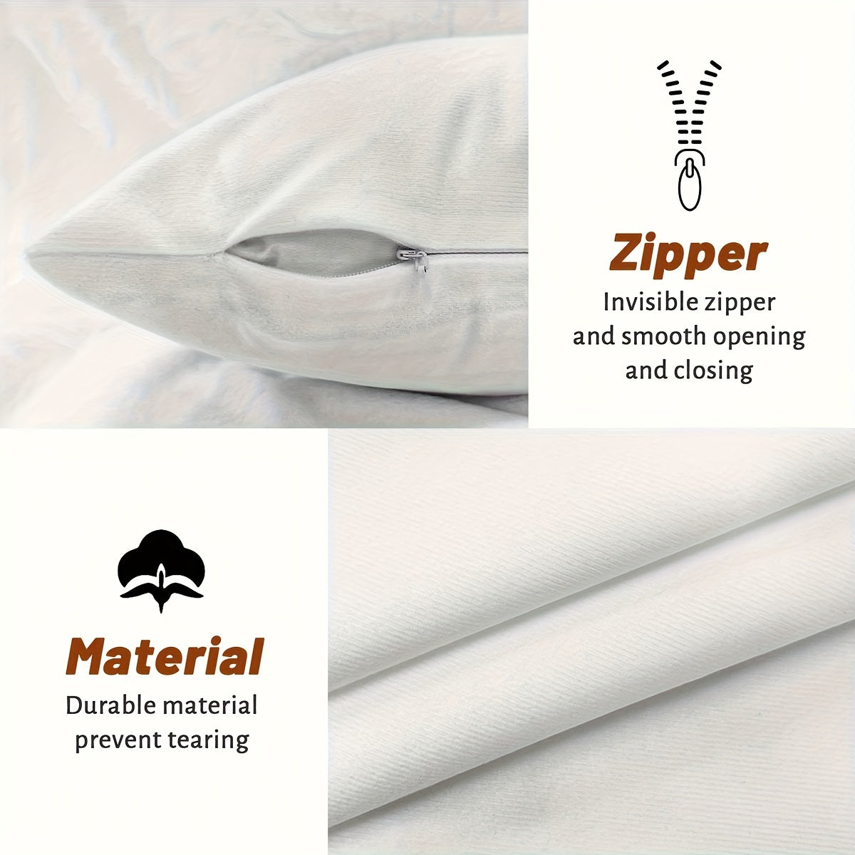 Christmas Reindeer Throw Pillow Cover – 45×45 cm Soft Plush Holiday Décor