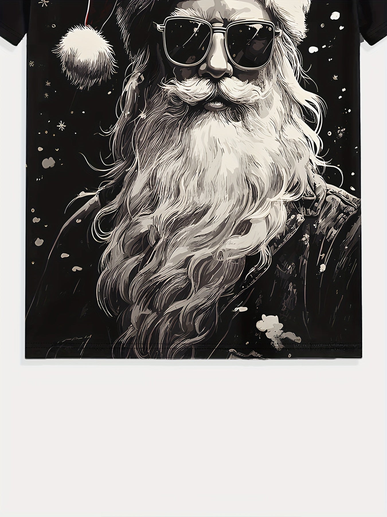 Santa Clause Print T-Shirt, Men's Casual Comfy Tee, Trendy Short Sleeve Top For Summer Daily Wear