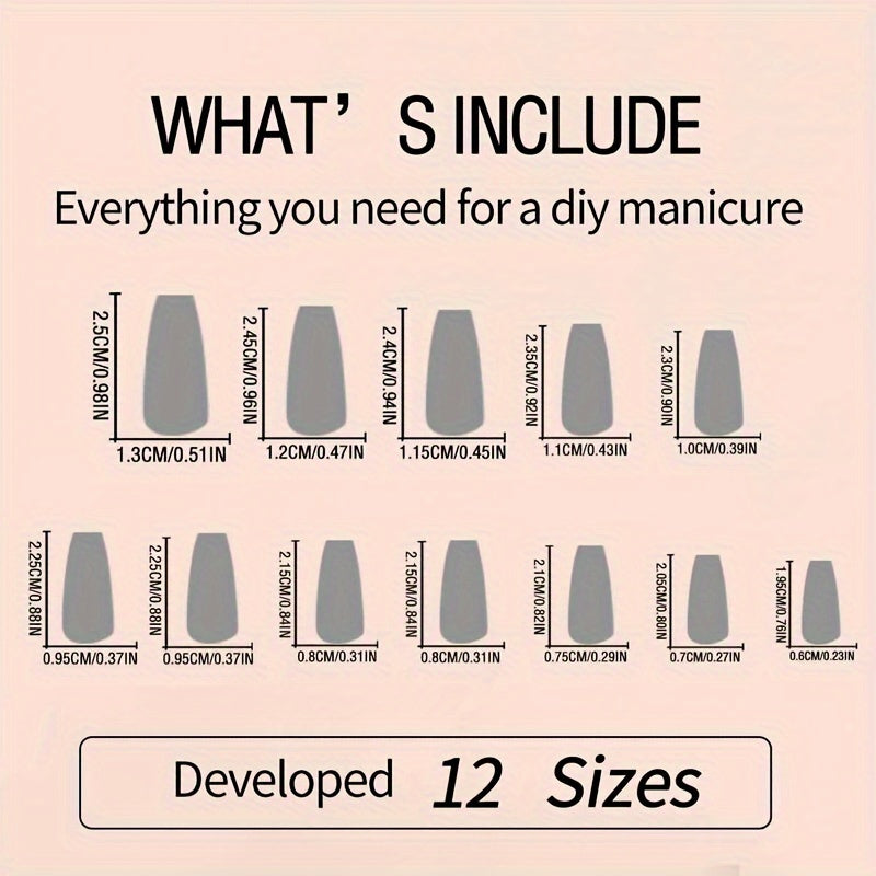 Christmas Holiday 24pcs Long Coffin Shape Press-On Nails Set - Glossy Finish, Mixed Color Nail Art Kit - Snowman, Snowflakes, Reindeer, Fireworks, Christmas Tree & Heart Patterns for Women