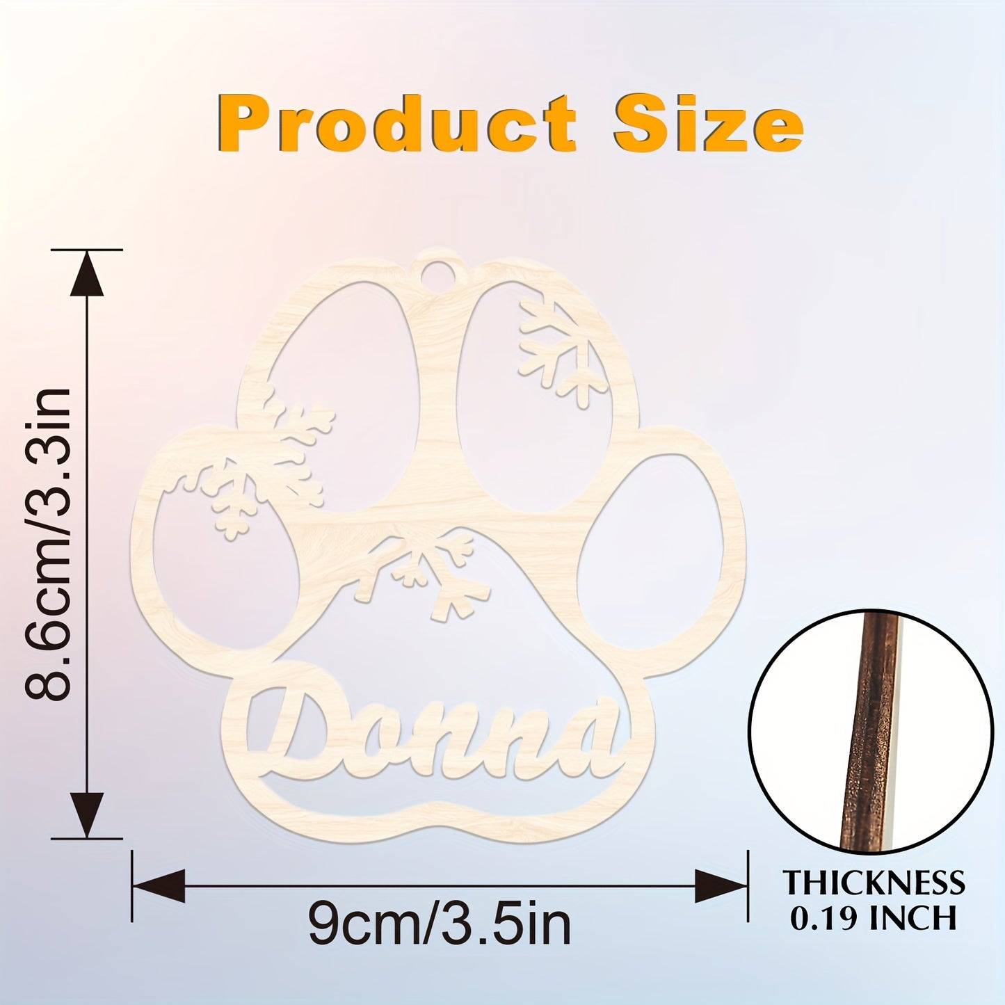 Personalized Christmas Ornament – Snowflake & Paw Print Wooden Keepsake