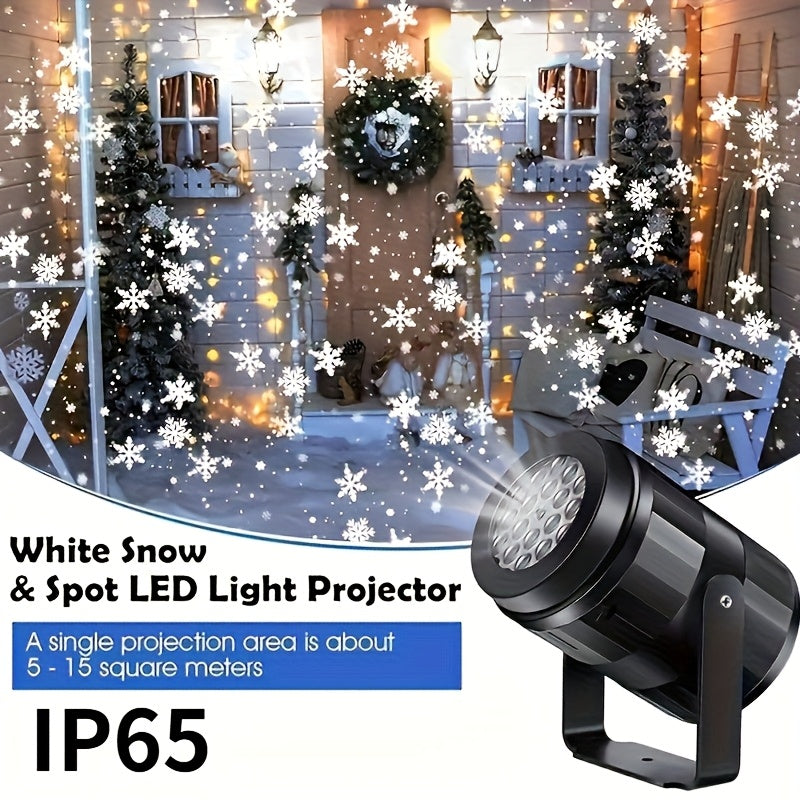 LED Snowflake Projector Light – USB Powered Rotating Christmas Snowflake Light