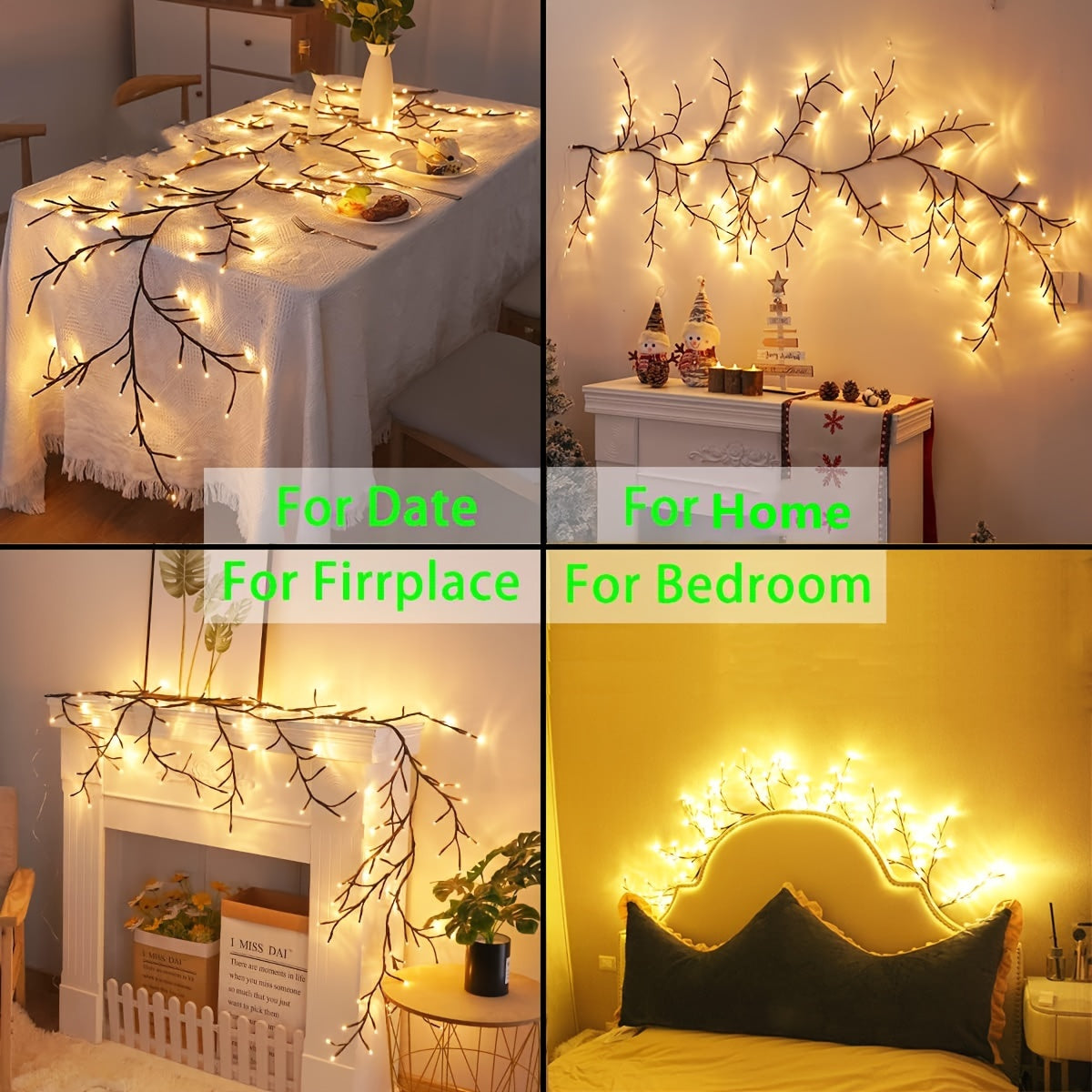 Bendable Willow Vine Tree Light – 72/96 LED White Birch Decorative Light