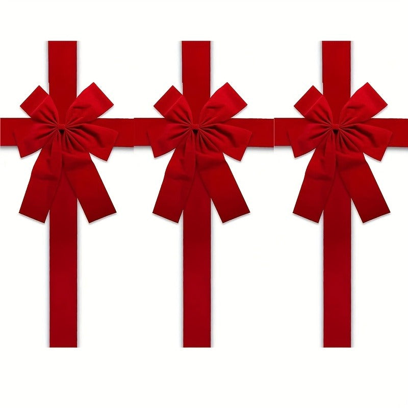 Set of 2 Large Decorative Bows for Door Hanging - Stylish Red Bow for Valentine'S Day, Christmas, New Year, And Celebrations - Ideal for Weddings And Anniversaries - Great Gift, Wreaths for Entrance, Manual Assembly Version