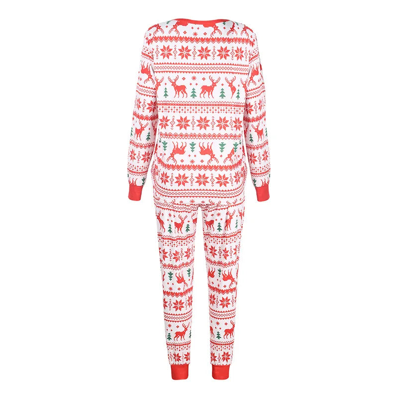 Christmas Matching Pajamas Set Xmas Elk Print Costumes Family Parent-child Suit Mom Daddy Baby Girl Boy Xmas New Year Sleepwear