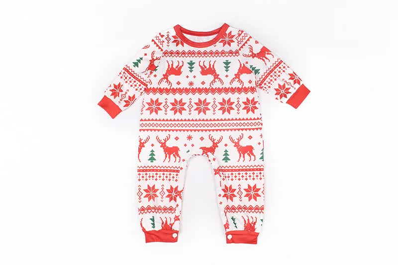 Christmas Matching Pajamas Set Xmas Elk Print Costumes Family Parent-child Suit Mom Daddy Baby Girl Boy Xmas New Year Sleepwear