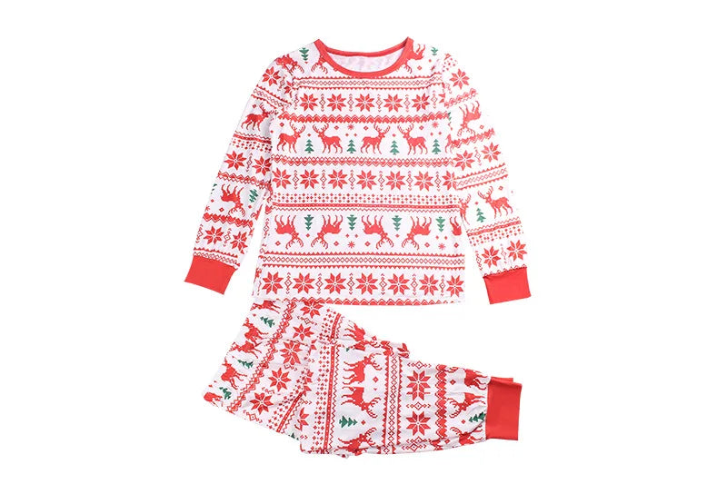 Christmas Matching Pajamas Set Xmas Elk Print Costumes Family Parent-child Suit Mom Daddy Baby Girl Boy Xmas New Year Sleepwear