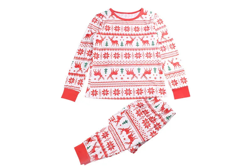 Christmas Matching Pajamas Set Xmas Elk Print Costumes Family Parent-child Suit Mom Daddy Baby Girl Boy Xmas New Year Sleepwear