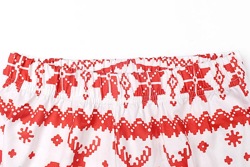 Christmas Matching Pajamas Set Xmas Elk Print Costumes Family Parent-child Suit Mom Daddy Baby Girl Boy Xmas New Year Sleepwear