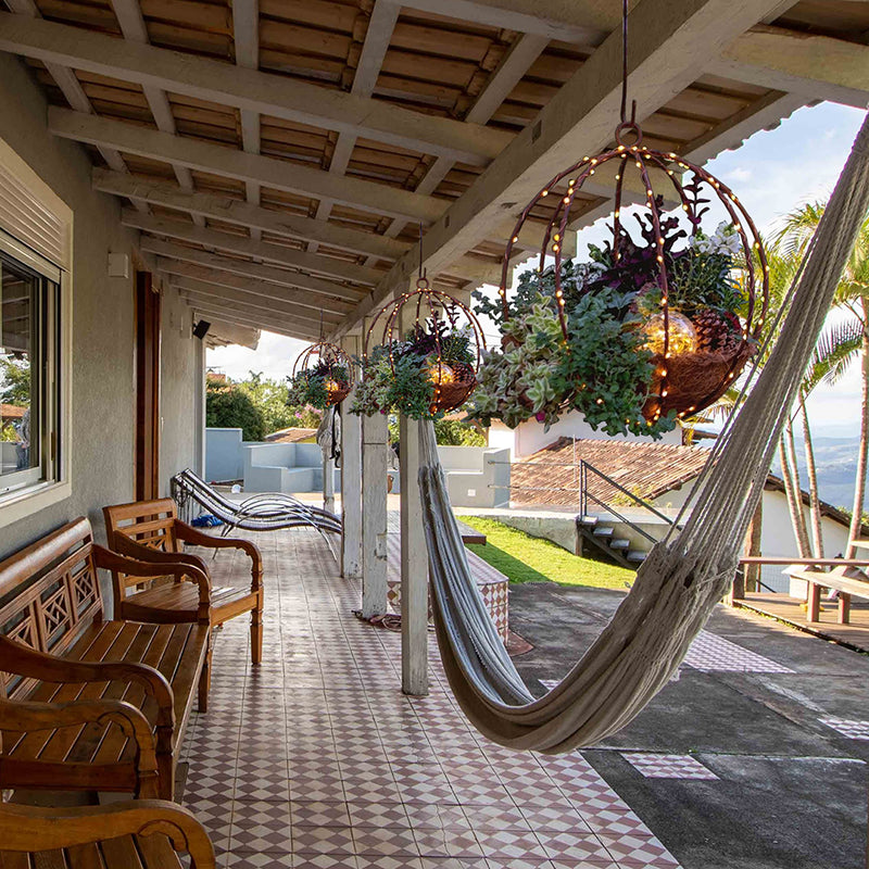 Artificial Christmas Hanging Basket Flocked with Mixed Decorations and LED Lights Hanging Ornament Xmas Home Decor In Stock