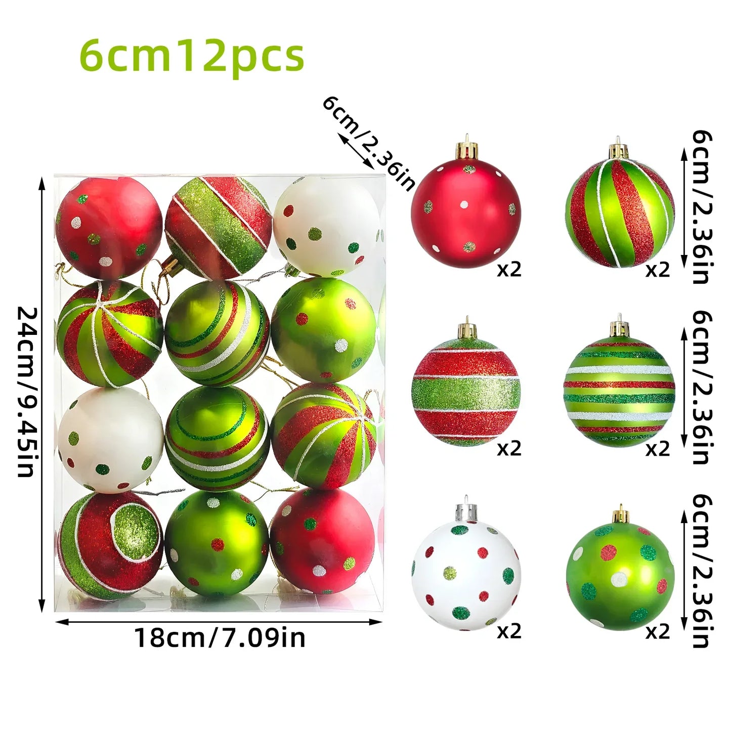 Green Painted Christmas Ball Decorations Green Monster Xmas Tree Ornaments Green Painted Xmas Ball Set Christmas Home Decor