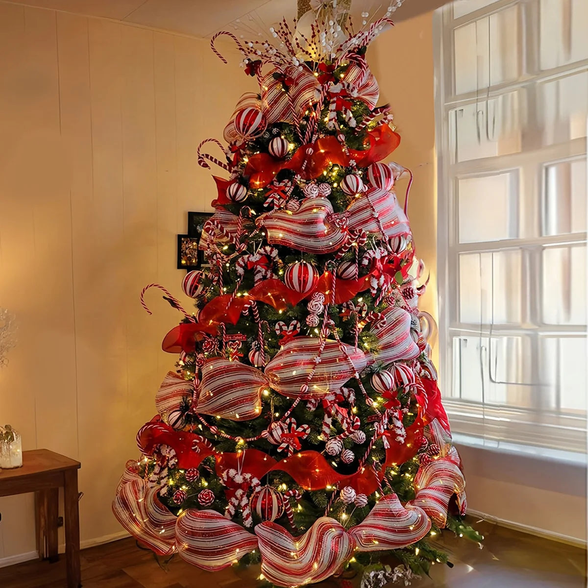 1Roll Christmas Mesh Ribbon DIY Wreath Bow Ribbon Christmas Tree Decorations For Home 2025 Xmas Gifts Navidad Noel New Year 2026