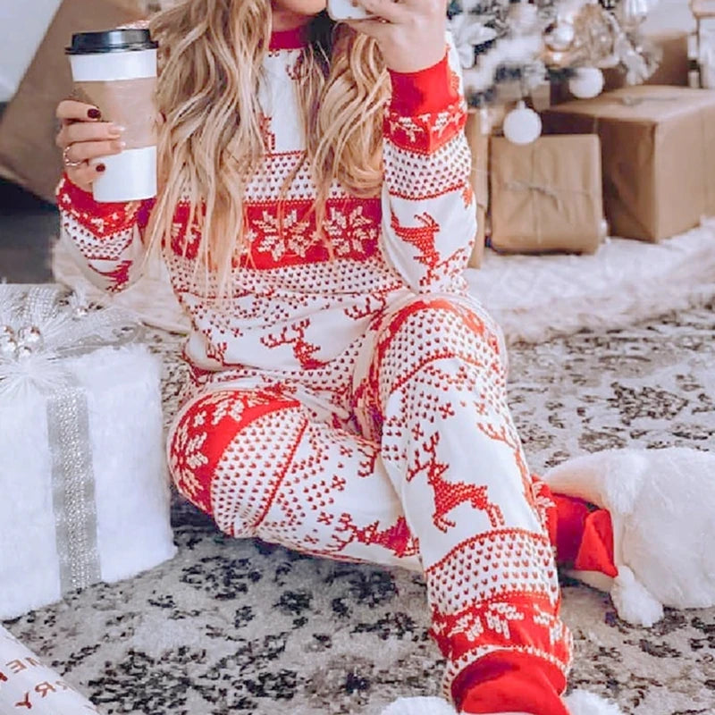 Christmas Pajamas Set Dad Mom and Me Clothes for Family Soft Cute Sleepwear Adults Kids 2 Piece Suit Xmas Look Outfits