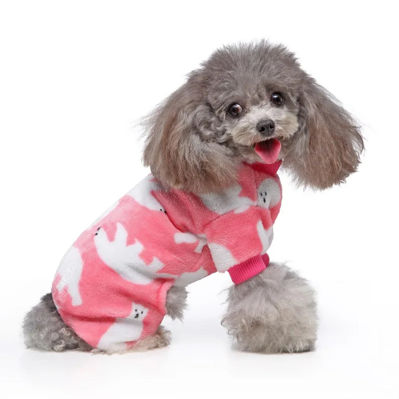 Christmas Winter Dog Pajamas Warm Pet Clothes For Small Dogs Cat Pyjama Dog Puppy Jumpsuit Medium Dogs Sleeping wear Clothing