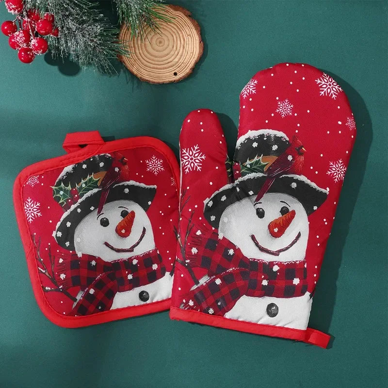 Decorations 2026 Christmas Home Kitchen Party Decorations 2025 Christmas Snowman Kitchen Christmas New Year Gifts Gloves Mittens