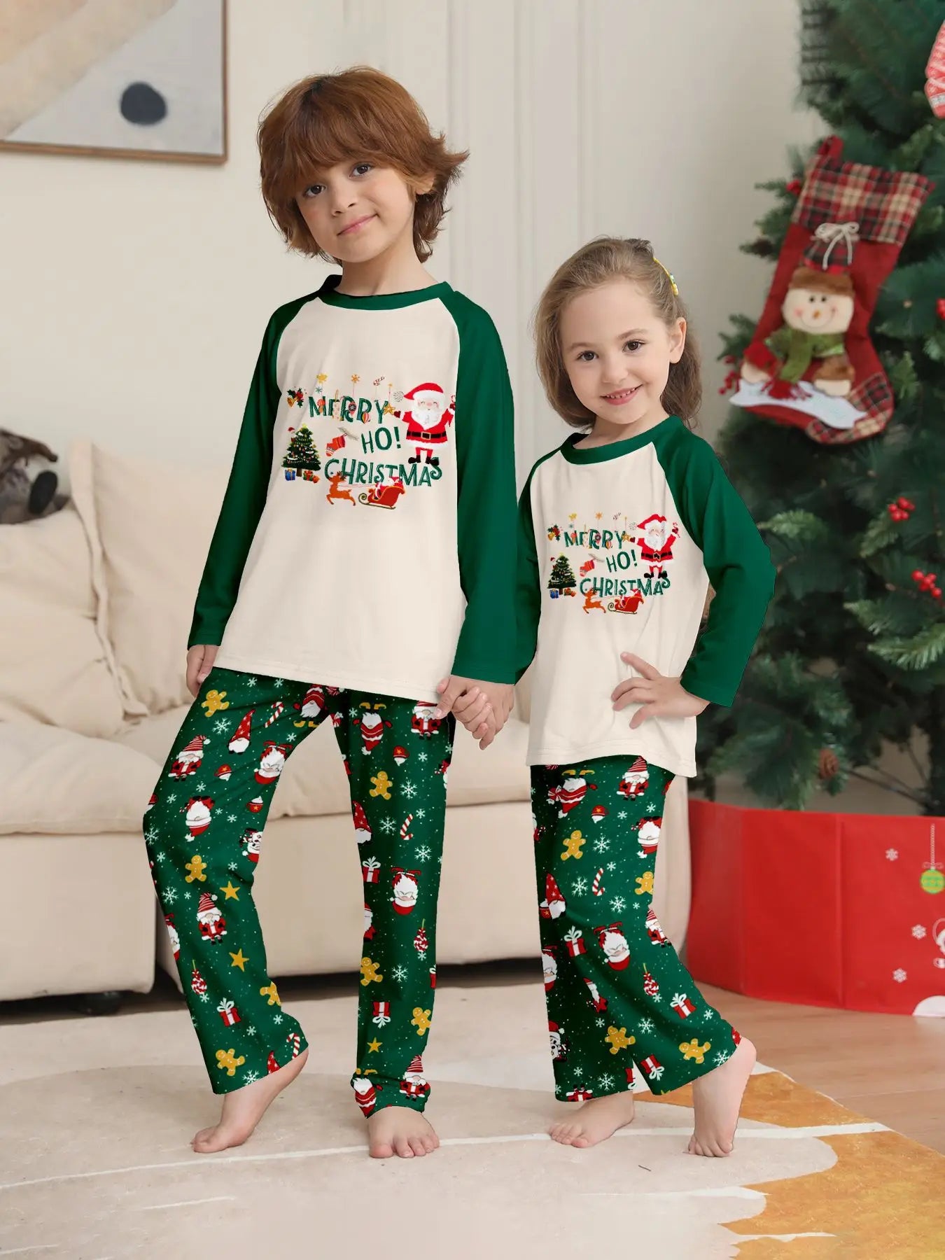 Christmas Parent-Child Pajamas – Santa Claus Matching Family Loungewear Set