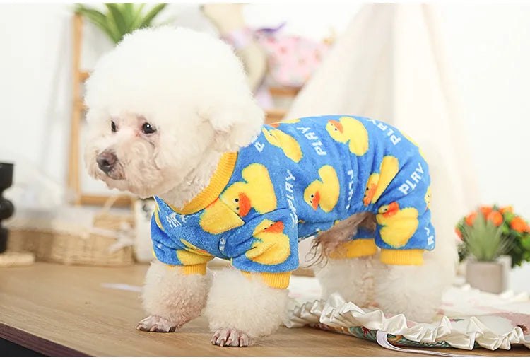 Christmas Pet Dog Pajamas for Cat Clothes Warm Pyjama Jumpsuit for Small Dogs Sleepingwear Winter Flece Pet Chihuahua Coat 강아지옷